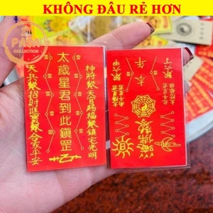 ⭐RƯỚC LỘC⭐ 10 Thẻ giấy đỏ ép plastic dùng để ví, ốp điện thoại ( thẻ thái tuế đỏ )