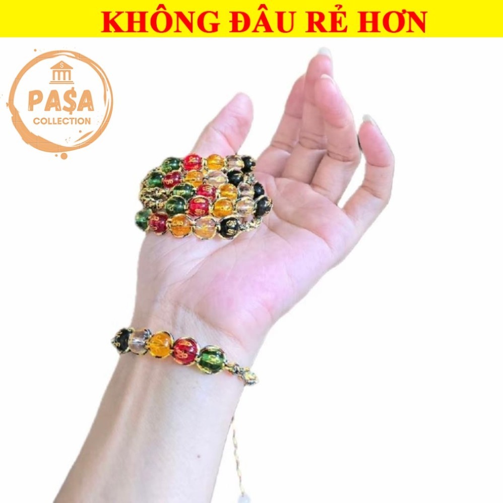 ⭐RƯỚC LỘC⭐ Vòng Tay chỉ ngũ sắc mix đá phong thủy ngũ hành Bình An, May mắn