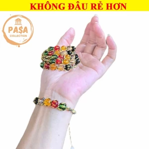 ⭐RƯỚC LỘC⭐ Vòng Tay chỉ ngũ sắc mix đá phong thủy ngũ hành Bình An, May mắn