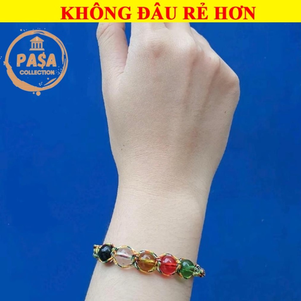 ⭐RƯỚC LỘC⭐ Vòng Tay chỉ ngũ sắc mix đá phong thủy ngũ hành Bình An, May mắn