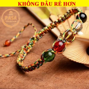 ⭐RƯỚC LỘC⭐ Vòng tay dây đan đá ngũ sắc tây tạng may mắn cho nam và nữ
