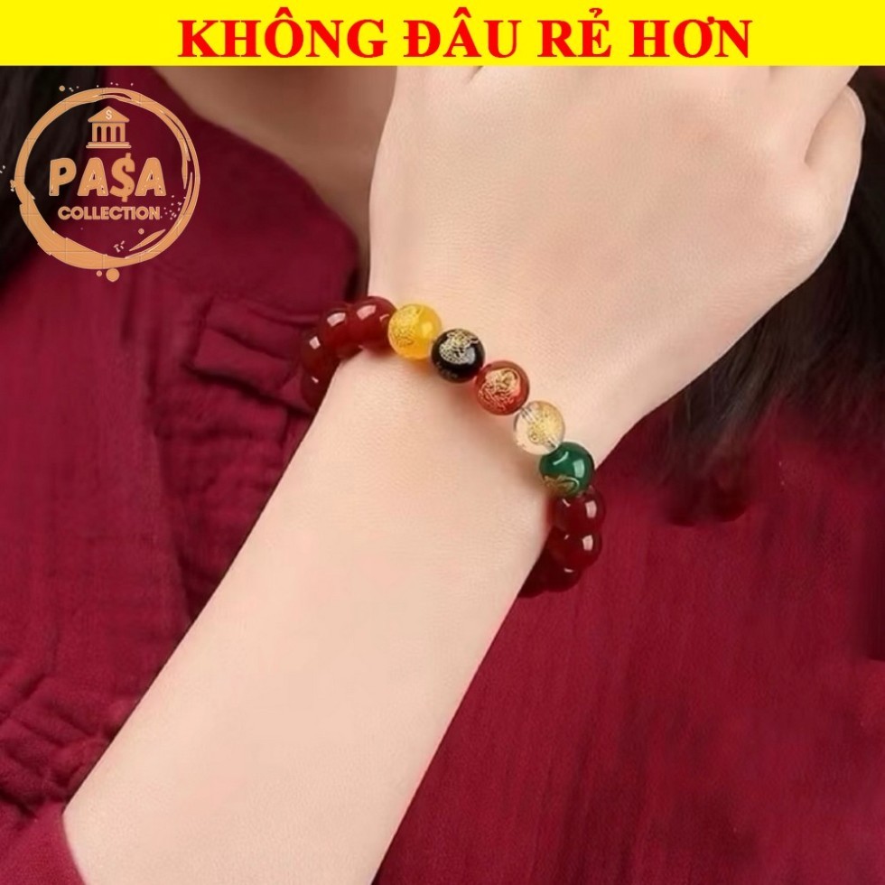 ⭐RƯỚC LỘC⭐ Vòng tay Chu sa phong thuỷ Ngũ Lộ Thần Tài may mắn tài lộc bình an vòng đá chu sa đỏ vòng hạt phật