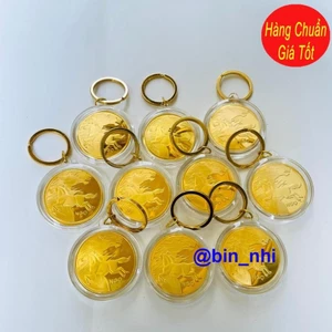 <RẺ HƠN NÈ> Móc khóa Hình Ngựa Mạ Vàng 2026 , Đồng Xu Khắc Con Ngựa Vàng Chữ Lộc , ý nghĩa phong thủy làm quà tặng