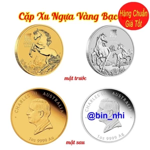 <RẺ HƠN NÈ> Cặp Xu Úc Hình Con Ngựa Mạ Vàng Bạc Quà Tặng Tết Bính Ngọ 2026