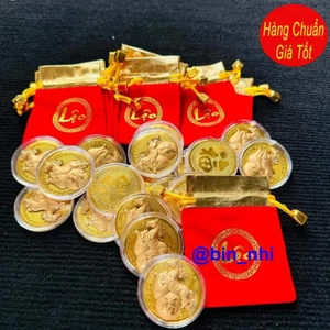 <RẺ HƠN NÈ> Thỏi Ngựa Thần Tài Mạ Vàng Tặng Kèm Túi Nhung Phúc Lộc Phong Thủy May Mắn Tết 2026