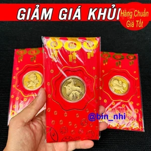 <RẺ HƠN NÈ> COMBO 10 Bao Lì Xì Ngựa Vàng Thần Tài 24 May Mắn Tài Lộc - Bao Lì Xì Thần Tài Vàng Tết Bính Ngọ