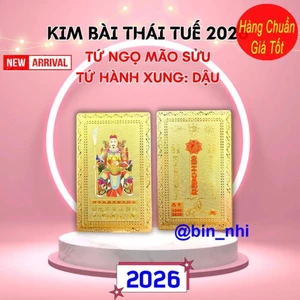 <RẺ HƠN NÈ> [GIÁ SỈ] Hộp 100 Thẻ Kim Bài Thái Tuế 2026 Cho Người Tuổi: TÝ - SỬU - MÃO - NGỌ - DẬU [bằng kim loại]
