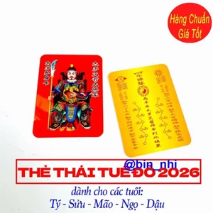 <RẺ HƠN NÈ> Thẻ Kim Bài Thái Tuế 2026 Bỏ Bóp Ví Cho Người Tuổi: TÝ - SỬU - MÃO - NGỌ - DẬU [bằng NHỰA ĐỎ]