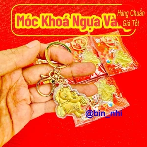 <RẺ HƠN NÈ> Móc Khóa Ngựa Vàng Thần Tài May Mắn Tài Lộc 2026 đính phụ kiện đẹp mắt dễ thương , treo balo túi xách