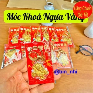 <RẺ HƠN NÈ> Sỉ 10 Cái Móc Khóa Ngựa Vàng Thần Tài Vàng Khai Lộc May Mắn Tài Lộc 2026 đính phụ kiện đẹp mắt