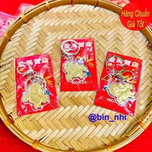 <RẺ HƠN NÈ> (10 CÁI) Móc Khóa Hình Ngựa Vàng Khai Lộc Thần Tài Mạ vàng Cao Cấp Treo Oto - Xe Máy Phong Thủy May Mắn