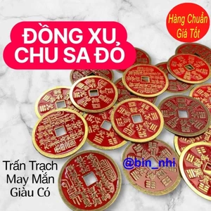 <RẺ HƠN NÈ> Đồng Xu Chu Sa Đồng Thau Mới 2026 Đường Kình (2.8cm-3.2cm-3.7cm-4.5cm)