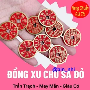 <RẺ HƠN NÈ> Sỉ 10 Đồng Xu Chu Sa Bằng Đồng Thau Mới 2026 , dày dặn , LOẠI ĐÃ KHAII QUANNG