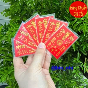 <RẺ HƠN NÈ> Combo 100 thẻ thái tuế đỏ giấy ép plastic bền đẹp