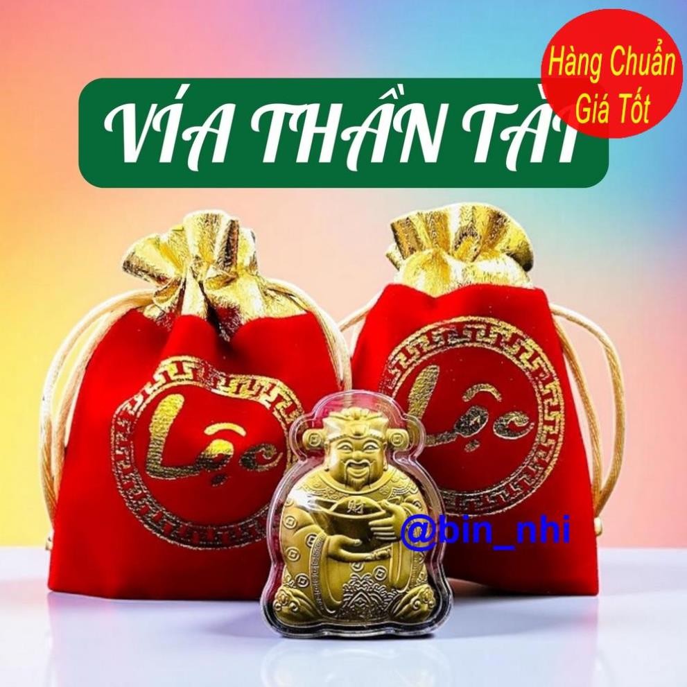 <RẺ HƠN NÈ> Vía Ông Thần Tài Vàng Kèm Túi Gấm Phúc Lộc, Làm Quà Tặng Cực Vip Ngày Vía Thần Tài Mùng 10