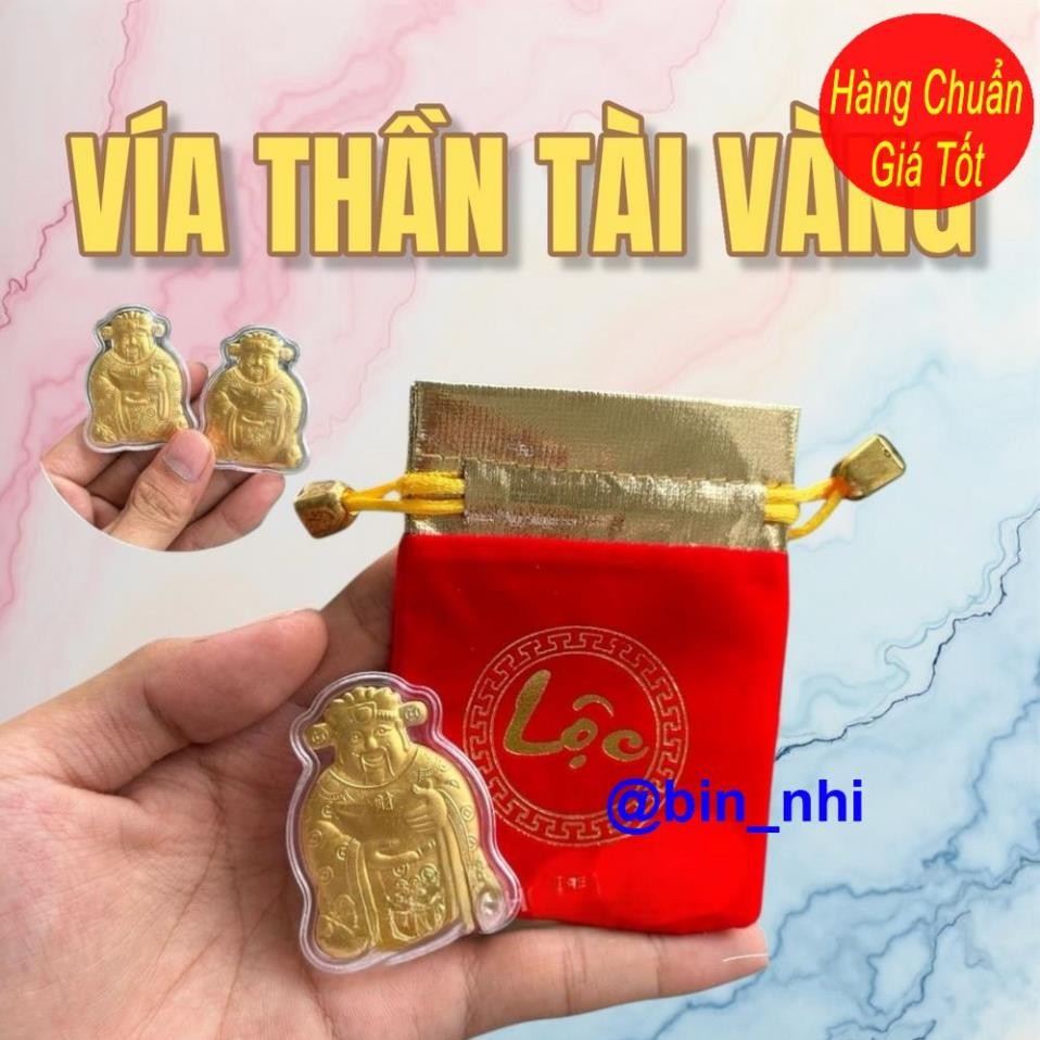 <RẺ HƠN NÈ> Vía Ông Thần Tài Vàng Kèm Túi Gấm Phúc Lộc, Làm Quà Tặng Cực Vip Ngày Vía Thần Tài Mùng 10