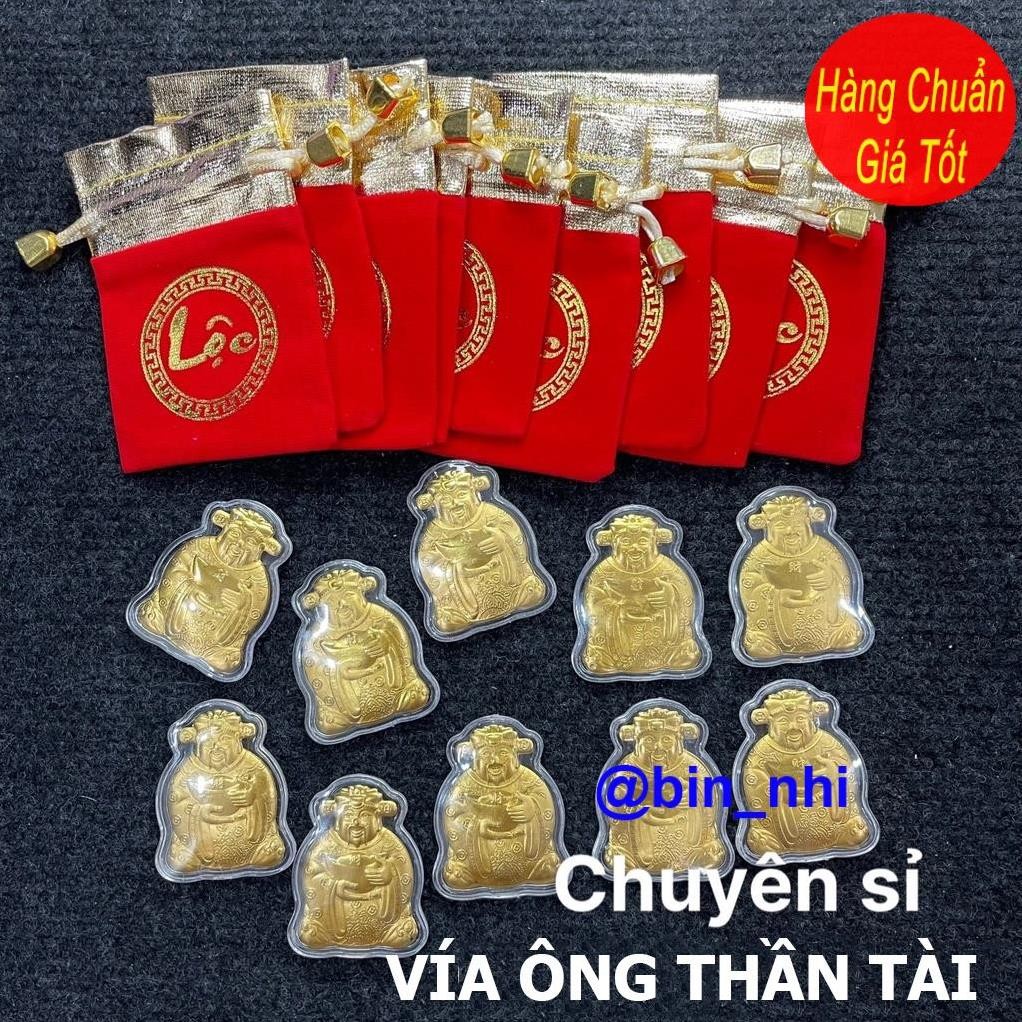 <RẺ HƠN NÈ> Vía Ông Thần Tài Vàng Kèm Túi Gấm Phúc Lộc, Làm Quà Tặng Cực Vip Ngày Vía Thần Tài Mùng 10