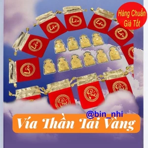 <RẺ HƠN NÈ> Sỉ 100 Thỏi Thần Tài Mạ Vàng Kèm Túi Gấm Chữ Lộc , Phúc , Vía Ông Thần Tài Phong Thuỷ May Mắn