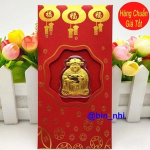 <RẺ HƠN NÈ> [ComBo] 10 Lì Xì Thần Tài Mạ Vàng 24K, Bao Lì Xì May Mắn Rước Tài Lộc, Tết 2026