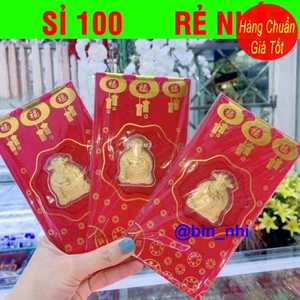 <RẺ HƠN NÈ> [HÓT 2026] [COMBO 100 CÁI] Bao Lì Xì Thần Tài Mạ Vàng Hongkong May Mắn Ngày Tết , Vía Thần Tài Mùng 10