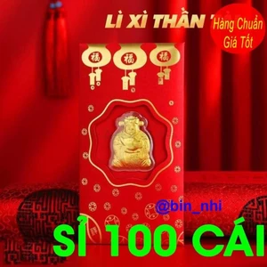 <RẺ HƠN NÈ> [SỈ 100] Bao Lì Xì Thần Tài Đỏ Mạ Vàng Đài Loan May Mắn , Bao Lì Xì Hình Rắn Vàng Sang Trọng, Đẳng Cấp