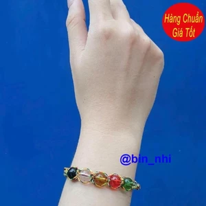 <RẺ HƠN NÈ> Vòng Tay chỉ ngũ sắc mix đá phong thủy ngũ hành Bình An, May mắn