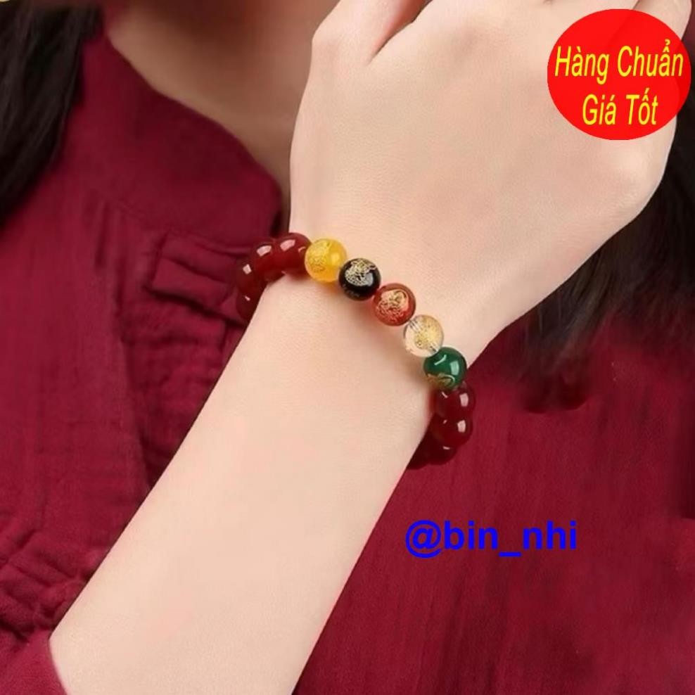 <RẺ HƠN NÈ> Vòng tay Chu sa phong thuỷ Ngũ Lộ Thần Tài may mắn tài lộc bình an vòng đá chu sa đỏ vòng hạt phật