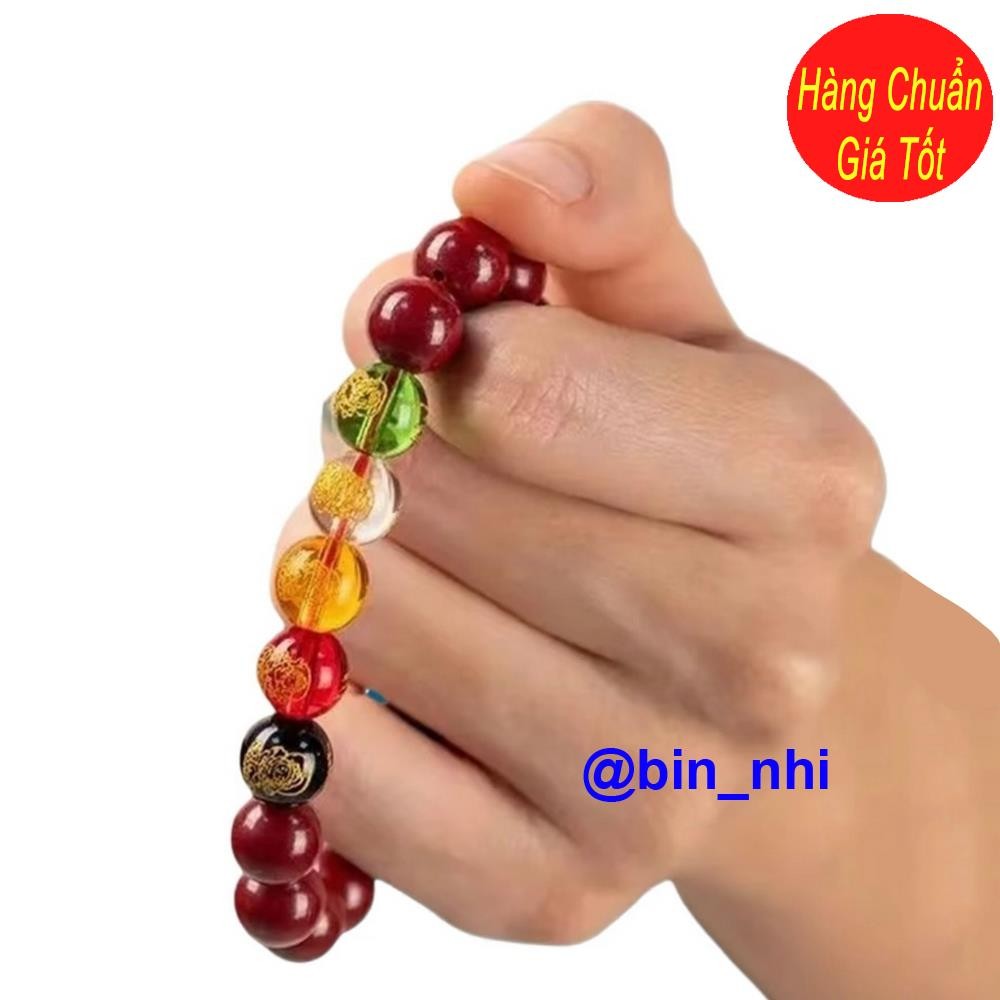 <RẺ HƠN NÈ> Vòng tay Chu sa phong thuỷ Ngũ Lộ Thần Tài may mắn tài lộc bình an vòng đá chu sa đỏ vòng hạt phật