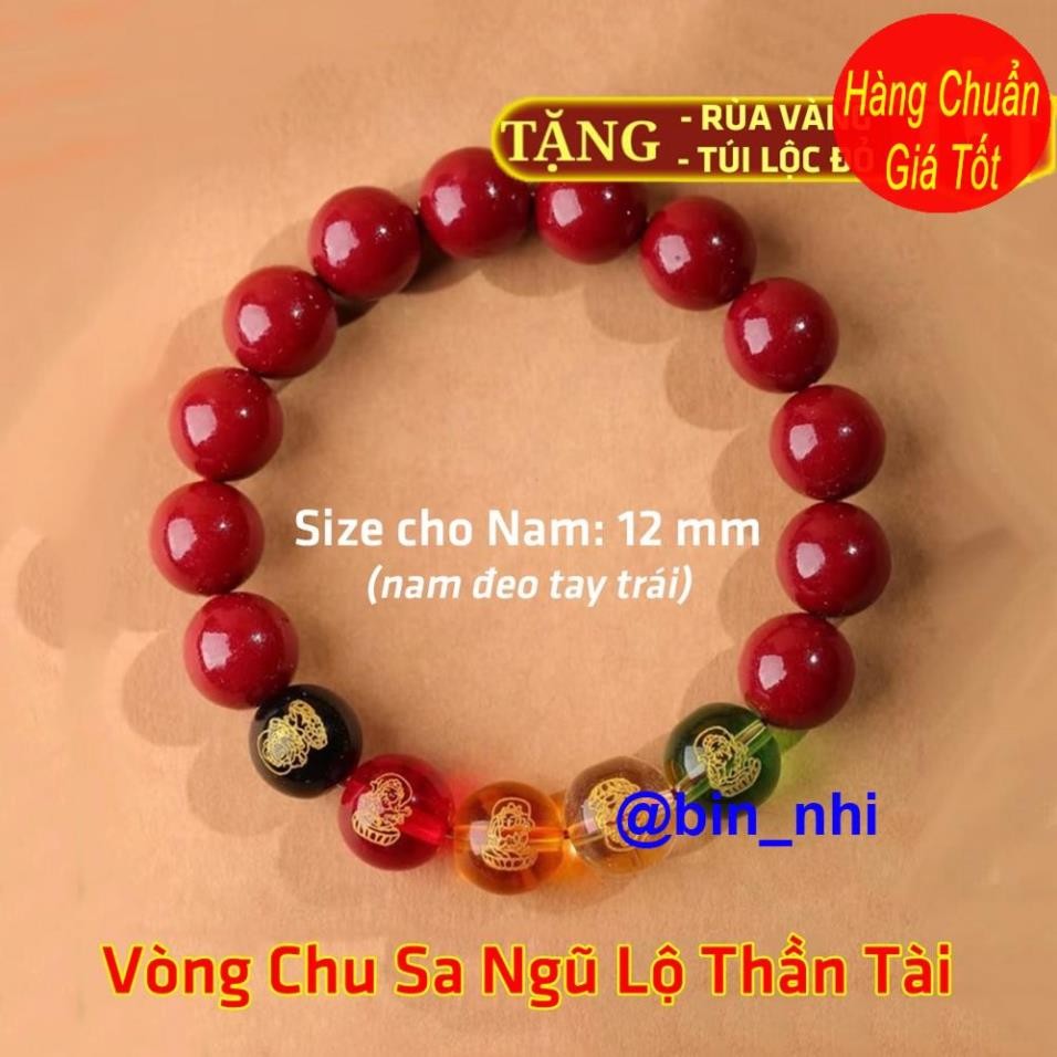 <RẺ HƠN NÈ> Vòng tay Chu sa phong thuỷ Ngũ Lộ Thần Tài may mắn tài lộc bình an vòng đá chu sa đỏ vòng hạt phật