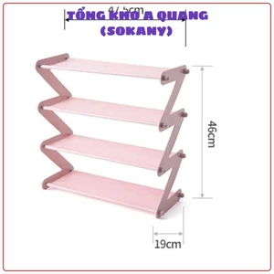 KỆ GIÀY DÉP ĐA NĂNG DÙNG TRONG GIA ĐÌNH - Giá Chữ Z Khung Inox Thông Minh Gọn Gàng,Giá Tầng 4 Thiết Kệ Hiện Đại