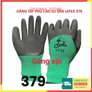 [24 ĐÔI] Combo 2 Bịch găng tay phủ cao su sần 379, 378, găng tay lao động, găng tay PU bền đẹp giá sỉ