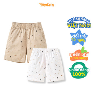 Quần short kaki hoạ tiết mùa hè bé trai Rabity 930.014