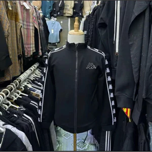 Áo Khoác Nỉ Mịn Cạp Ba Logo Thêu Nổi Phối 2 Viền Sọc Cánh Tay Phong Cách Hàn Quốc Dành Cho Nam Nữ hot trend