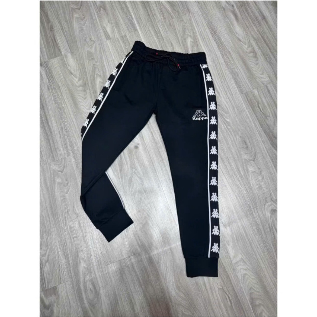 Quần Thun Jogger KAPPPA Họa Tiết Logo Thêu Phối 2 Viền Dọc Quần Ống Côn Dày Dặn Dành Cho Nam Nữ  hot trend