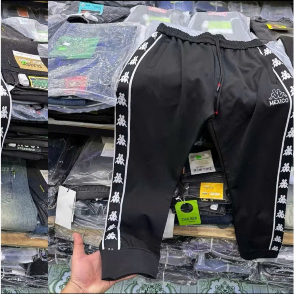 Quần Thun Jogger KAPPPA Họa Tiết Logo Thêu Phối 2 Viền Dọc Quần Ống Côn Dày Dặn Dành Cho Nam Nữ  hot trend