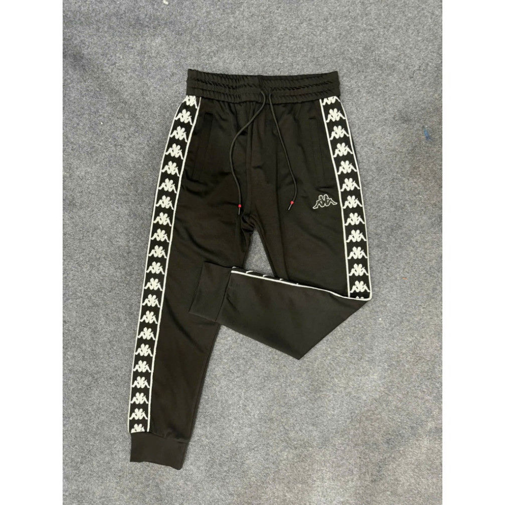Quần Thun Jogger KAPPPA Họa Tiết Logo Thêu Phối 2 Viền Dọc Quần Ống Côn Dày Dặn Dành Cho Nam Nữ  hot trend