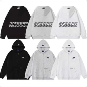 Áo Khoác Hoodie Zip Thêu Nổi NQ30 CHOOSE Chất Nỉ Dày Dặn Form Rộng Unisex Nam Nữ hot trend