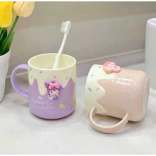 Cốc Súc Miệng Đánh Răng Cho Trẻ, Hình Ảnh Hoạt Hình Sanrio Kuromi, Melody, Chất Liệu Nhựa PP An Toàn (sẵn) 🌸🌸🌸