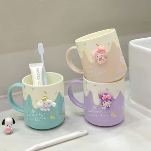 Cốc Súc Miệng Đánh Răng Cho Trẻ, Hình Ảnh Hoạt Hình Sanrio Kuromi, Melody, Chất Liệu Nhựa PP An Toàn (sẵn) 🌸🌸🌸