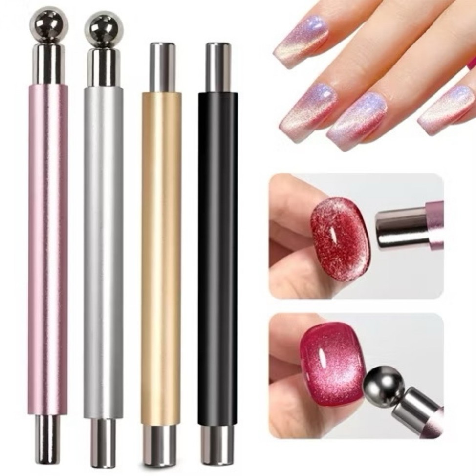 Nam châm 2 đầu mix bi tròn, tạo nam châm mắt mèo nghệ thuật làm nail