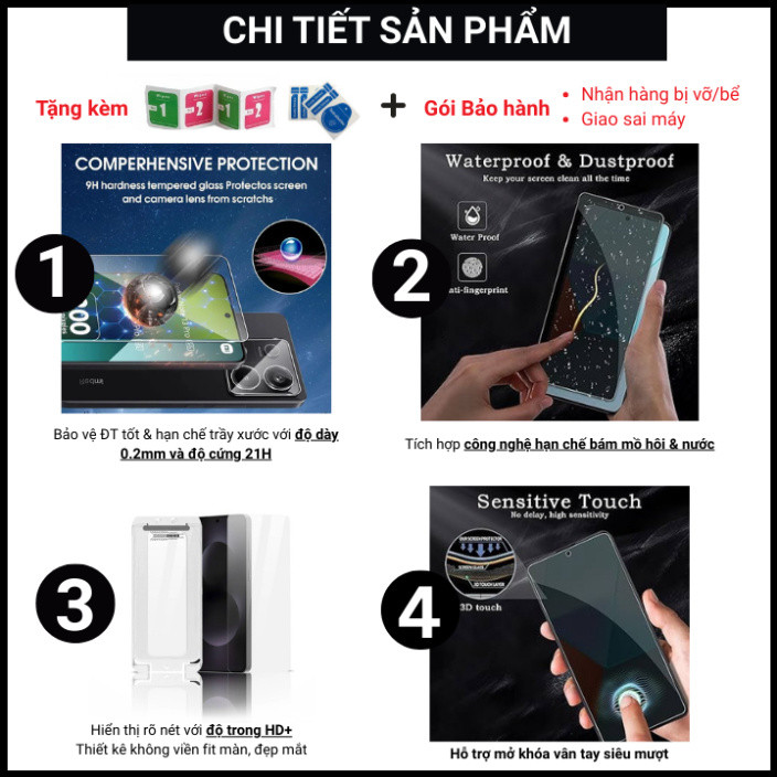 [Dùng vân tay] Cường Lực Tự Dán Chống Nhìn Trộm Xiaomi 14T 13T 11T Pro Xiaomi 15 14 13 Poco X7 X6 X5 X4 X3 Pro GT F3 F4