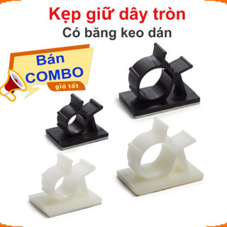 [Ưu đãi] (10 cái) Kẹp giữ dây tròn có keo dán, nẹp khoá dây, gối đỡ dây