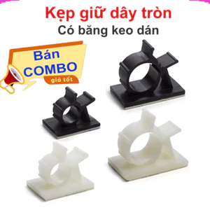 Kẹp giữ dây tròn có keo dán, nẹp khoá dây, gối đỡ dây
