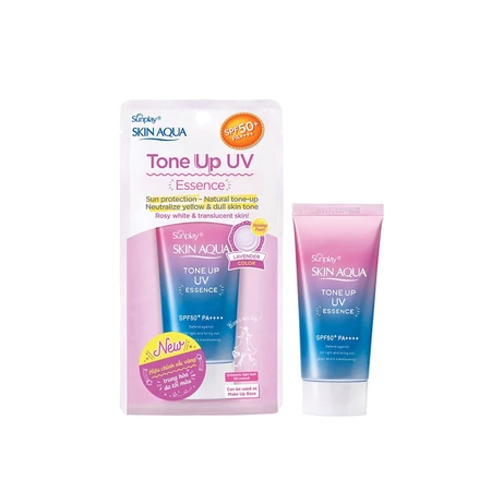 Kem chống nắng nâng tông cho da tối màu dạng tinh chất Sunplay Skin Aqua Tone Up UV Essence Lavender SPF 50+ PA++++ 50g