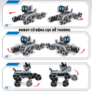 Đồ Chơi Robot Chó Thông Minh Siêu Cute, 8 Bánh Xe Linh Hoạt Có Thể Di Chuyển Trên Nhiều Địa Hình, Quà Tặng Hot 2024