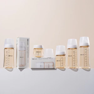 Bình sữa PPSU Moyuum Thế hệ 3 - Mẫu trơn, đầy đủ kích cỡ, có thể đổi núm phù hợp với độ tuổi bé.