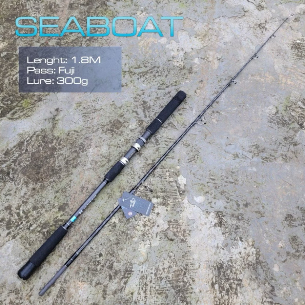 Cần câu cắm gốc Sea Boat siêu bạo lực cần dài 1m8 - hàng loại 1 Phôi cacbon xoắn X .Pát máy fuji kaggzz