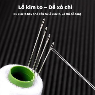Bộ Kim Chỉ 34 Món Thép Không Gỉ, Kim Khâu Kèm Dụng Cụ Xỏ Kim Nhanh Chóng Nhiều Kích Thước Life Plus - HDKC02