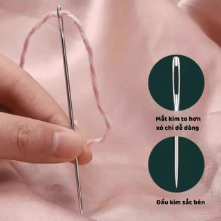 Bộ Kim Chỉ 34 Món Thép Không Gỉ, Kim Khâu Kèm Dụng Cụ Xỏ Kim Nhanh Chóng Nhiều Kích Thước Life Plus - HDKC02