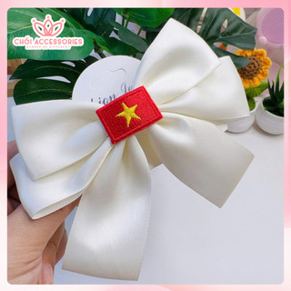 Cặp Tóc Lá Cờ Việt Nam, Cặp Tóc Cờ Tổ Quốc, Cặp tóc nơ Cờ Đỏ Sao Vàng mẫu đẹp Y338